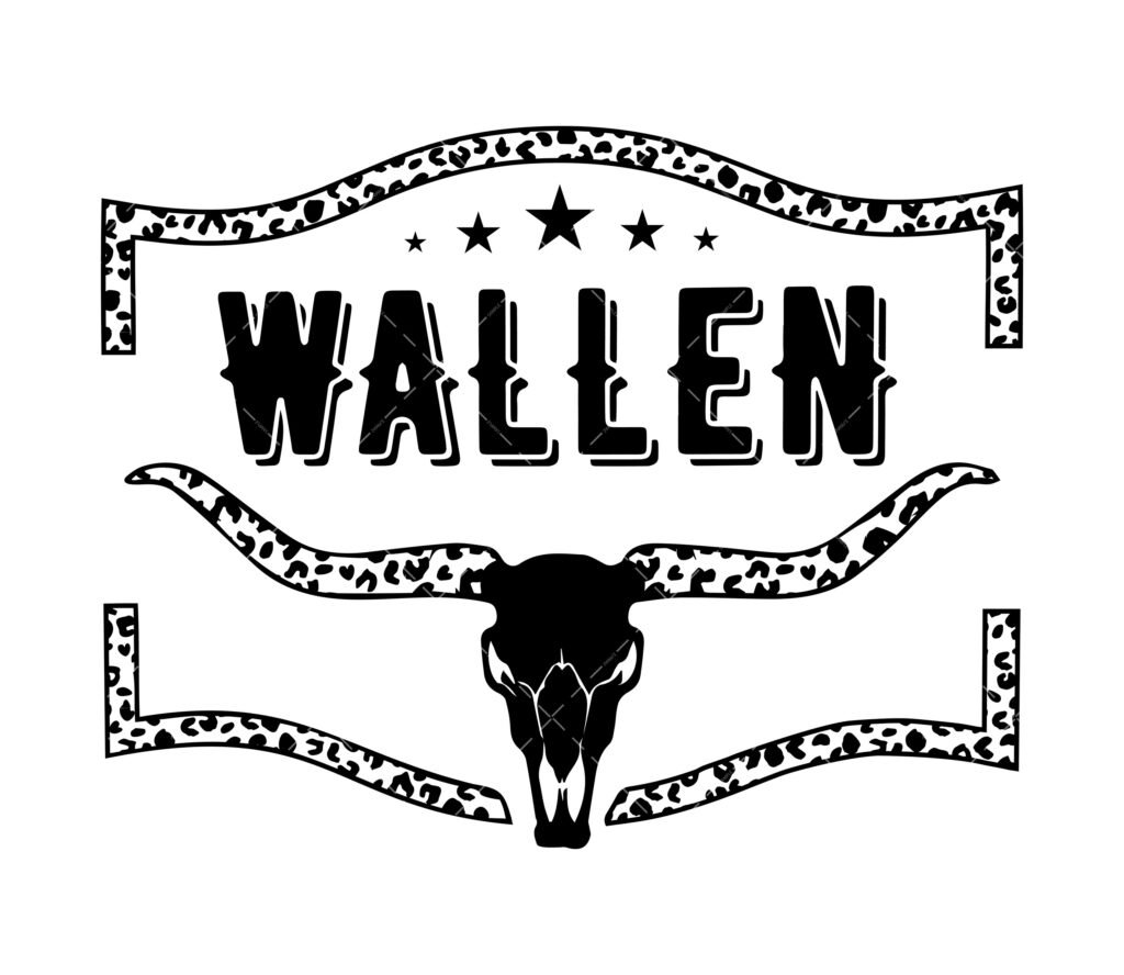 Wallen All Black Bullskull SVG