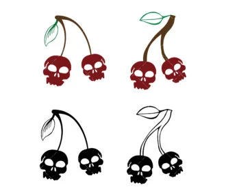 Skull Cherries SVG