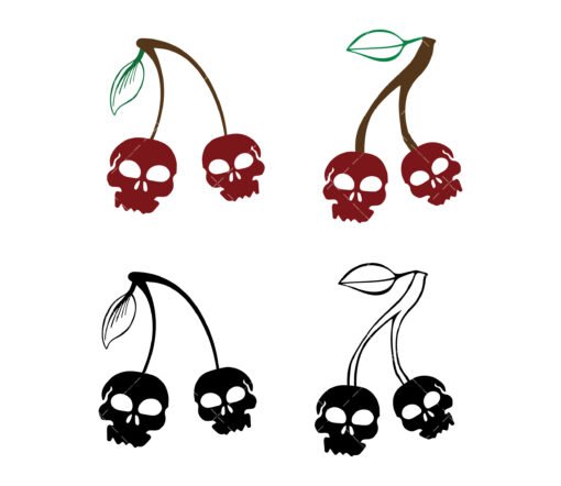 Skull Cherries SVG