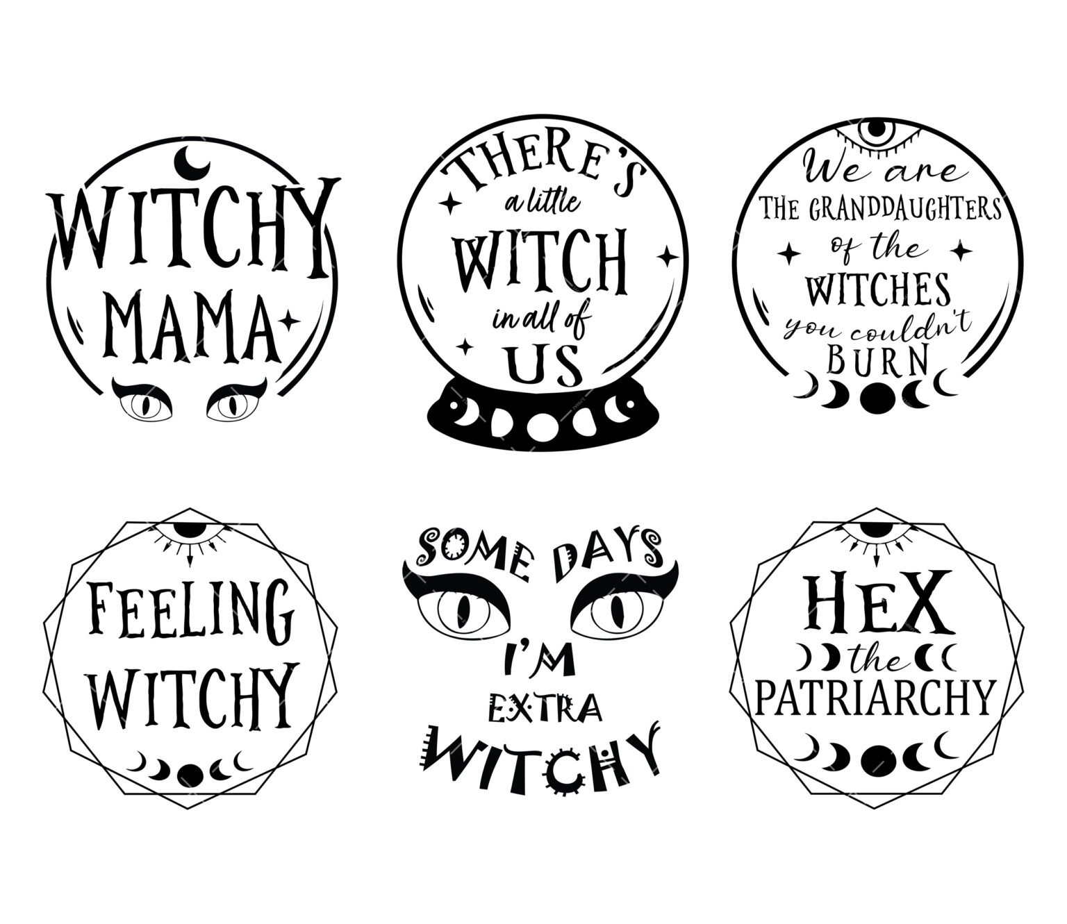 Hex The Patriarchy SVG, PNG, PDF, Feminist Witch SVG