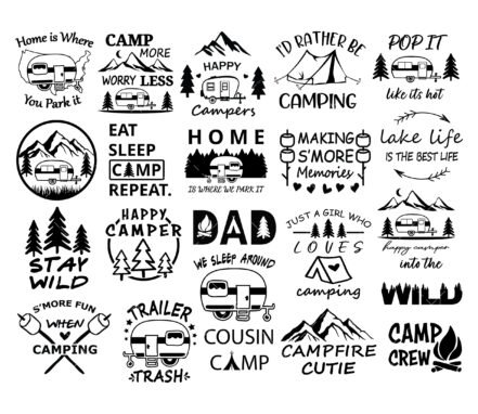 Camping SVG Bundle, PNG, PDF, Camp Life SVG, Camper SVG