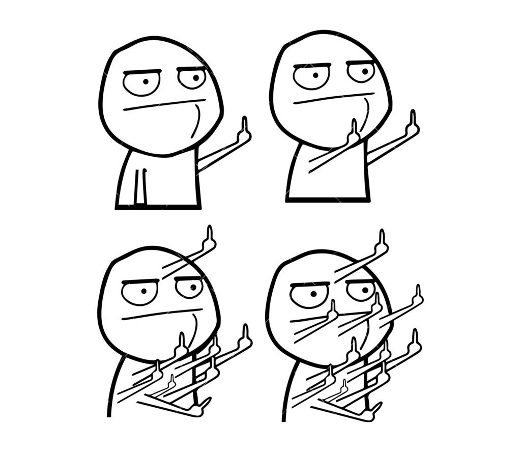 Middle Finger Meme Character SVG