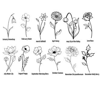 Birth Month Flowers SVG Bundle