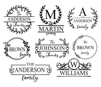 Family Name Monogram SVG