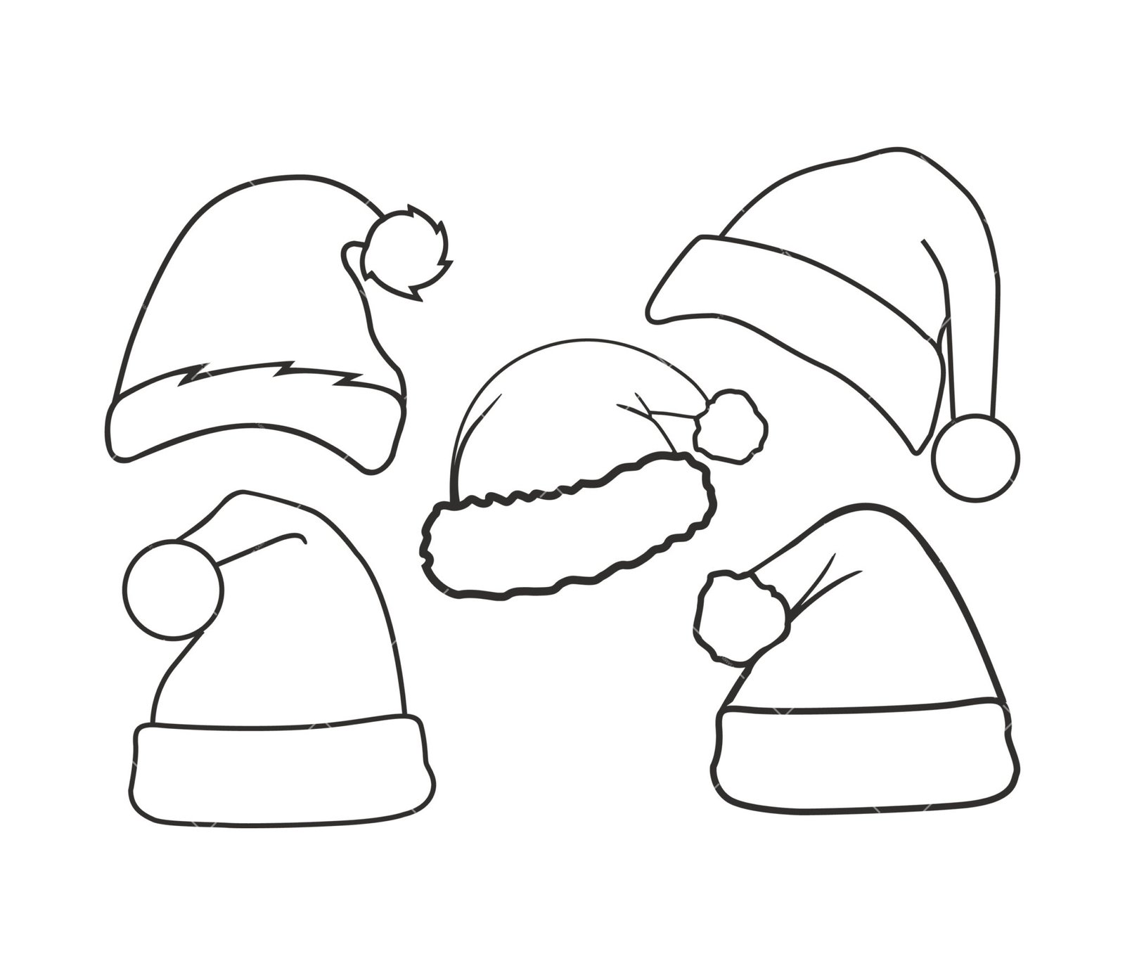 Santa Hat SVG Bundle, PNG, PDF, Christmas SVG, Holiday SVG