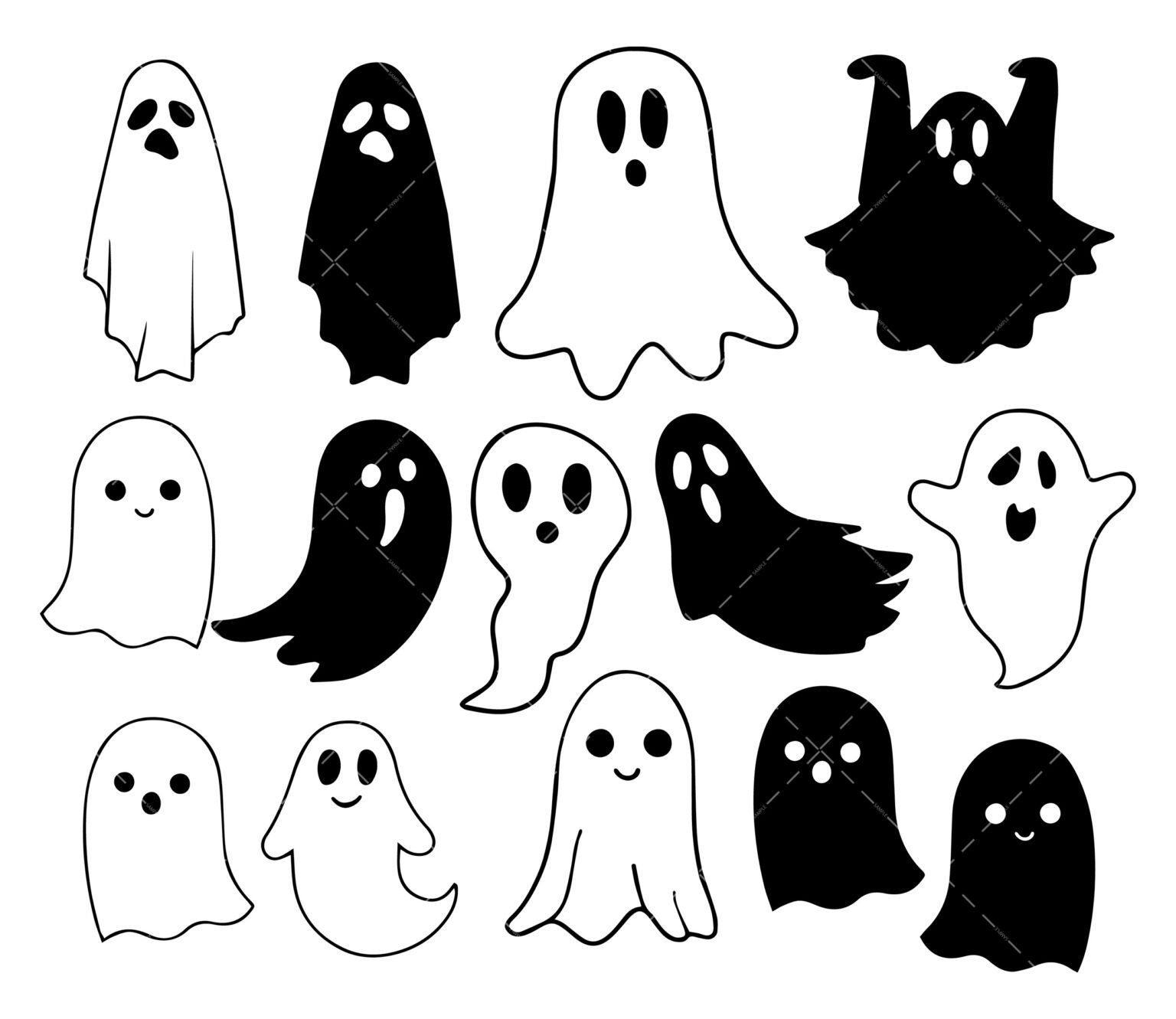 Ghost SVG, PNG, PDF, Halloween SVG, Cute Ghost SVG, Boo SVG