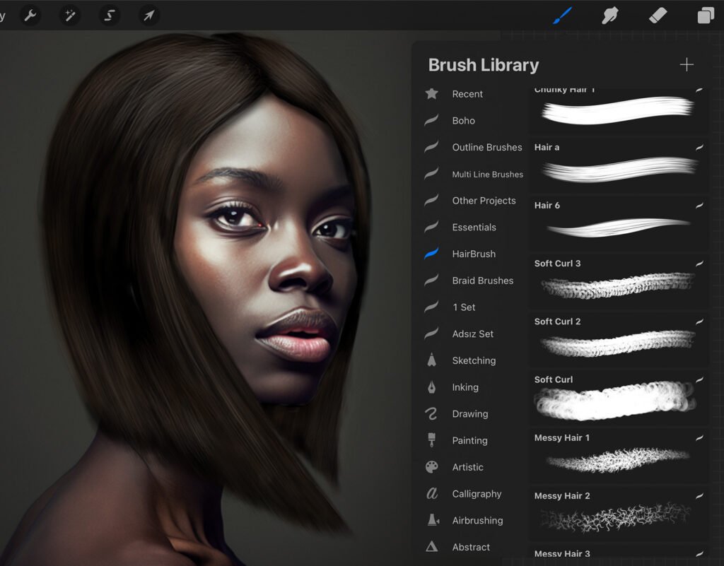 Procreate Hair Brushes Procreate Curly Brushes Hair Brush Set 