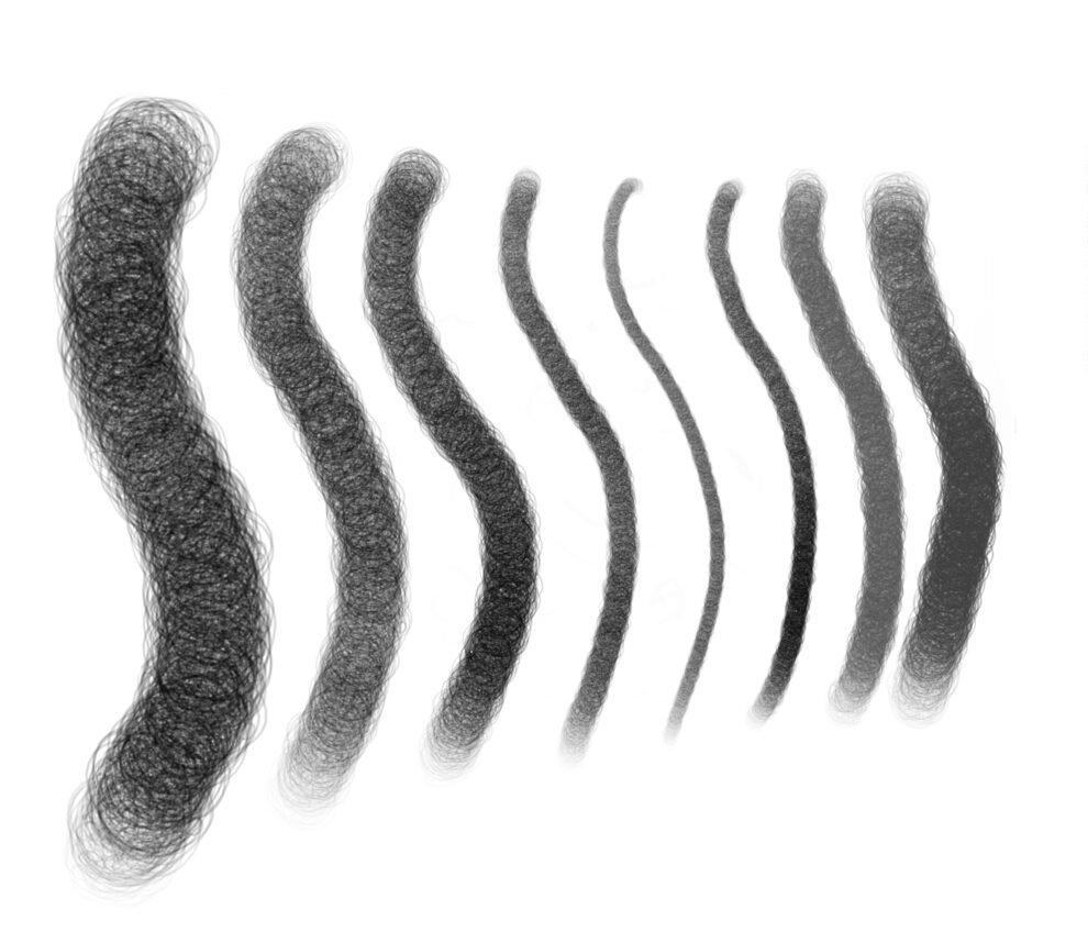 Procreate Hair Brushes, Procreate curly brushes, Hair Brush Set