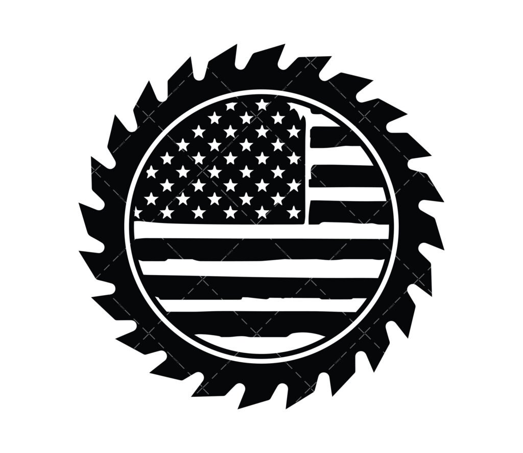 Sawblade USA Flag SVG