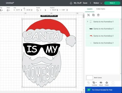 Santa is My Homeboy SVG