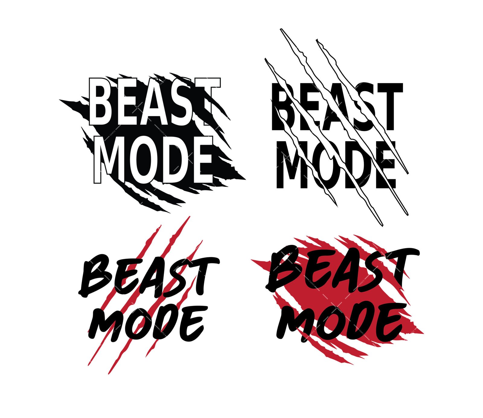 Beast Mode SVG, PNG, PDF, Claw Scratches SVG