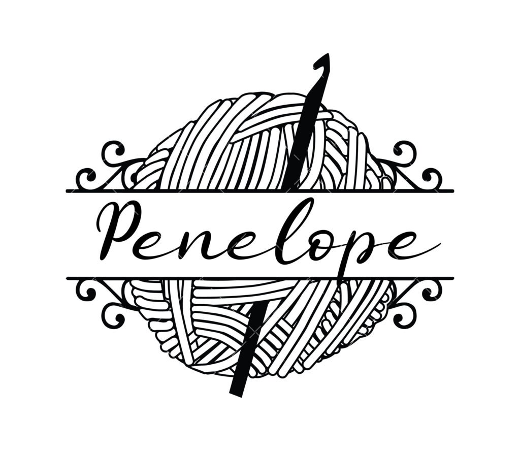 Crochet Split Name Monogram SVG