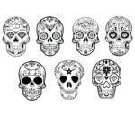 Outline Sugar Skull SVG