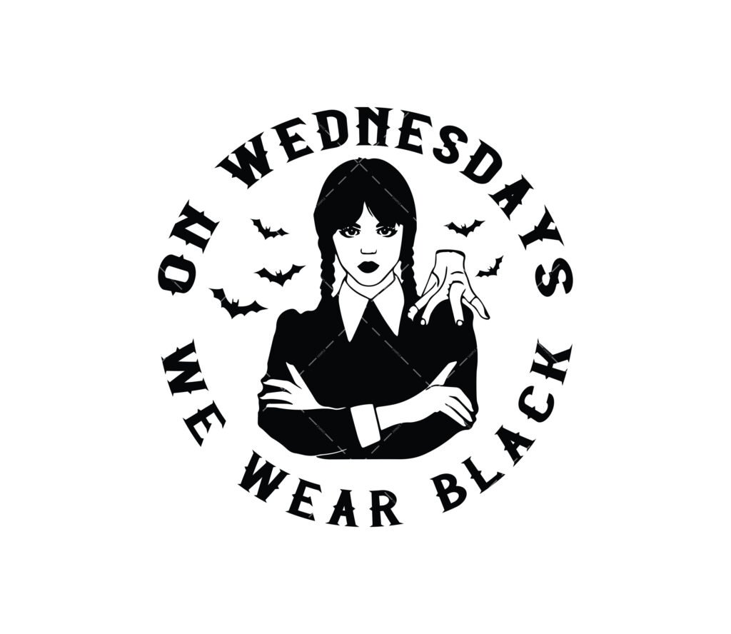 On Wednesdays We Wear Black SVG, PNG, PDF, Jenna Ortega SVG, Wednesday 