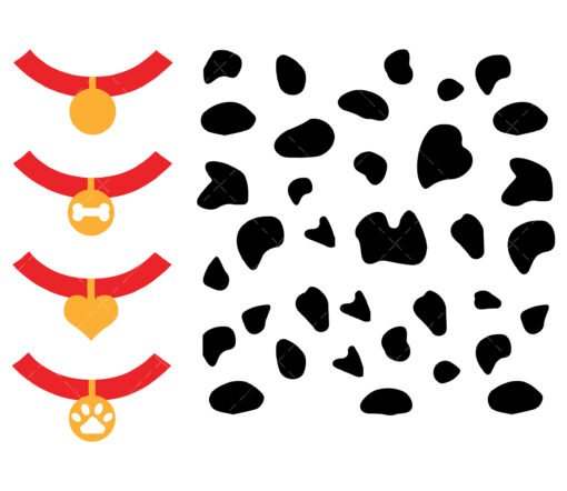 Dalmatian Spot Pattern SVG and Dog Collar SVG