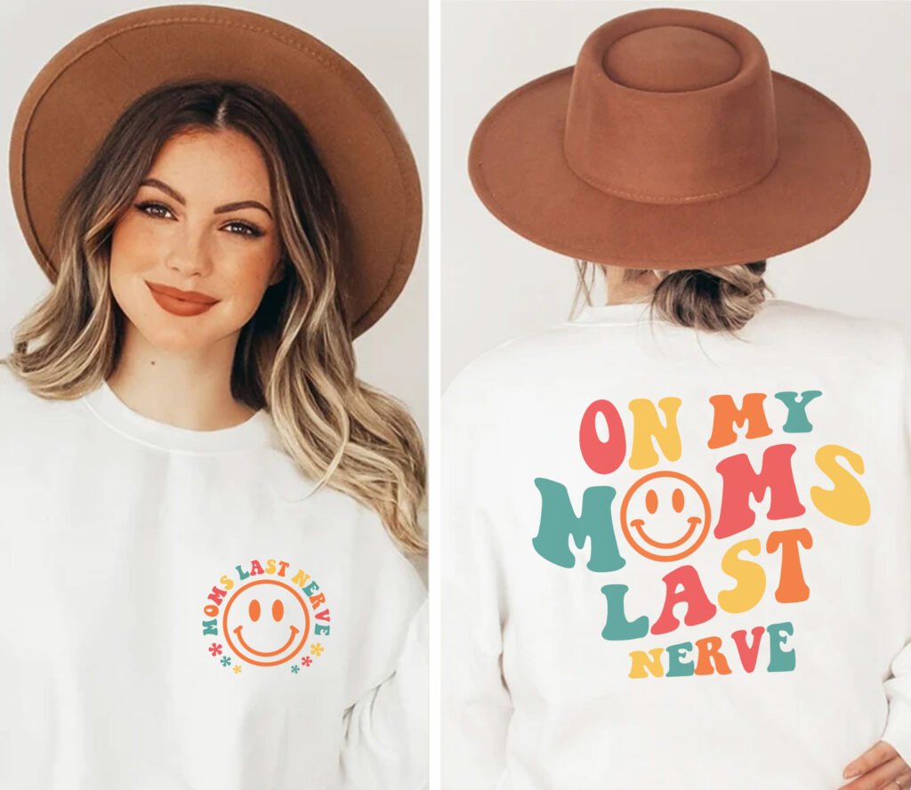 On My Moms Last Nerve SVG, PNG, PDF, Last Nerve SVG, Wavy style Shirt Design