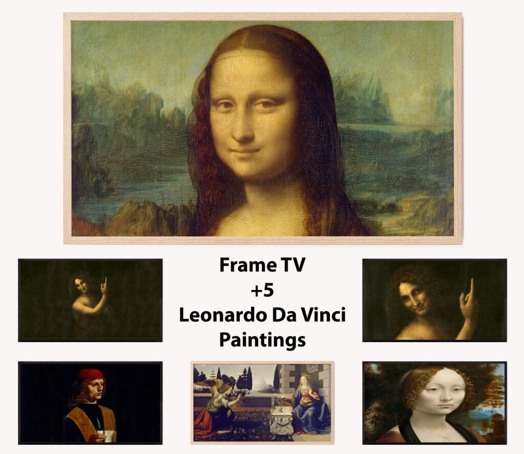 Samsung Frame TV Art, Leonardo da Vinci Paintings for Frame TV 4k, Mona Lisa 4k