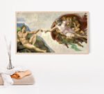 Michelangelo Creation of Adam frame tv art painting