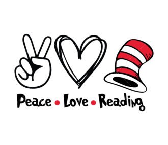 Peace Love Reading SVG