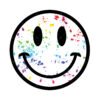 smiley face with paint splatter