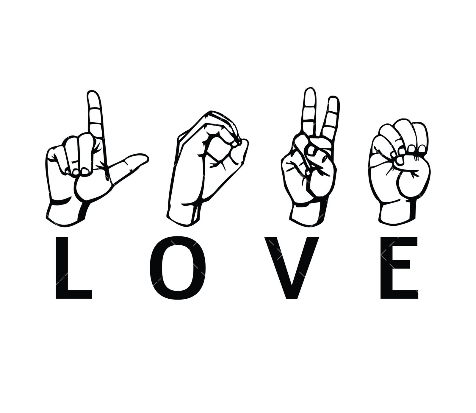 Love Sign Language Svg 2048x1775 