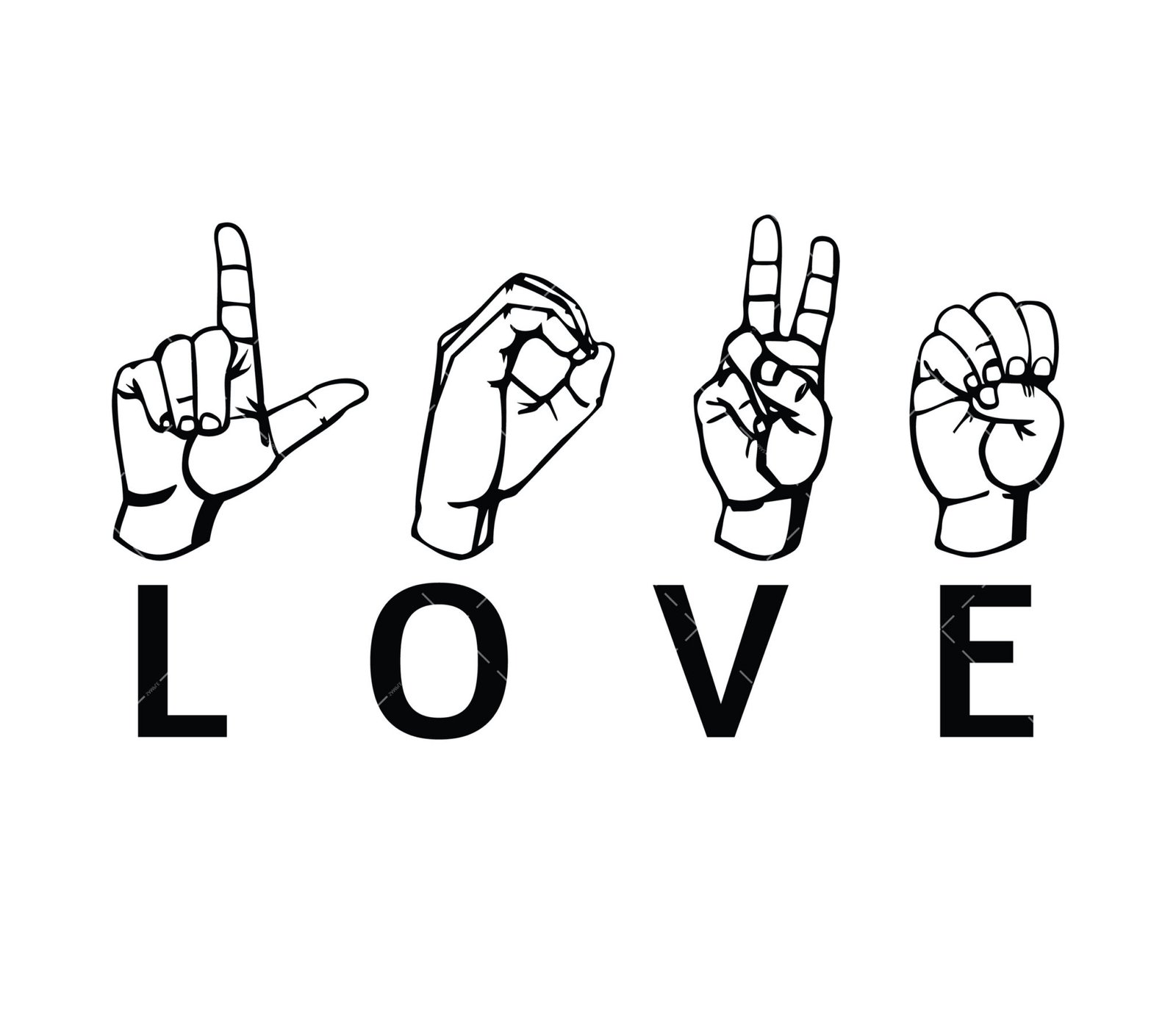 Love Sign Language SVG PNG PDF American Sign Language SVG