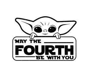 May the Fourth Be With You SVG, PNG, PDF, Star Wars SVG, Baby Yoda SVG