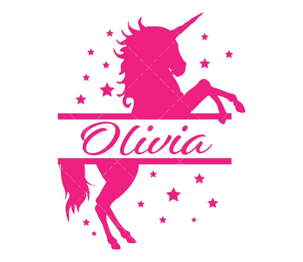 Unicorn Split Monogram SVG