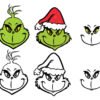 Grinch Face SVG Bundle