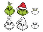 Grinch Face SVG Bundle
