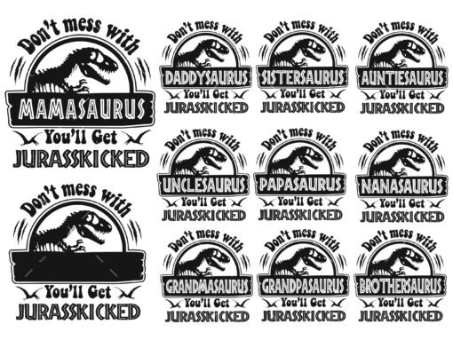 Jurasskicked Family Bundle SVG
