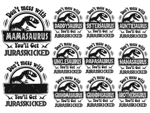 Jurasskicked Family Bundle SVG