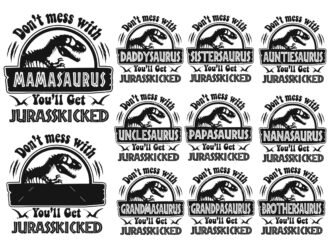 Jurasskicked Family Bundle SVG