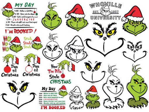 Grinch Face SVG Bundle