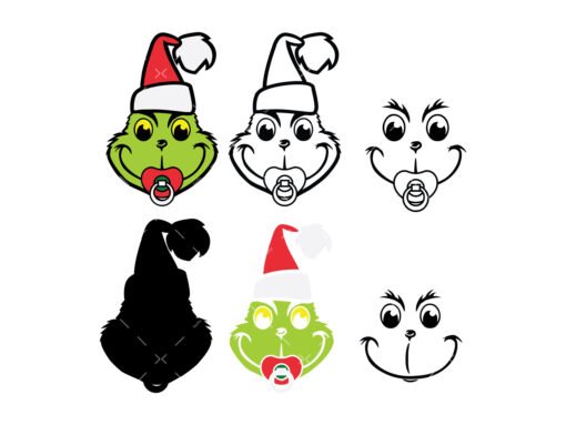 Grinch face svg 1
