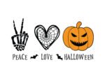 peace love halloween svg