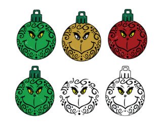 Grinch Face SVG Christmas Ornaments SVG