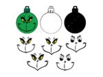 Grinch Face Christmas Ornaments SVG
