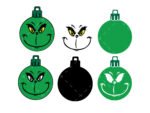Grinch Face Christmas Ornaments SVG