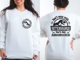 Sistersaurus SVG front and back design