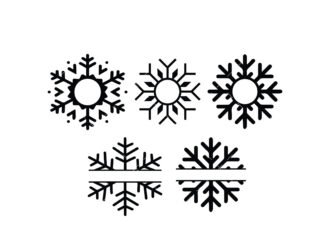 Snowflake Split Monogram SVG