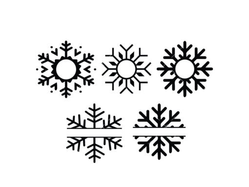 Snowflake Split Monogram SVG