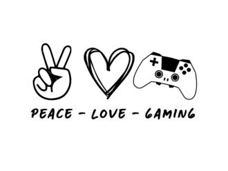 peace love gaming svg