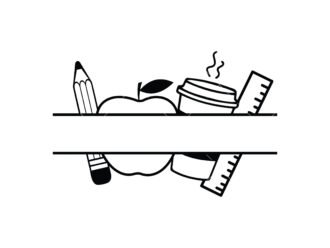 Teacher Split Monogram SVG,