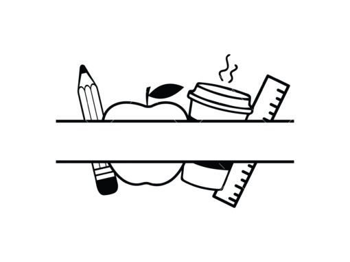 Teacher Split Monogram SVG,