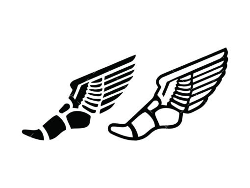 Winged Running Shoe SVG