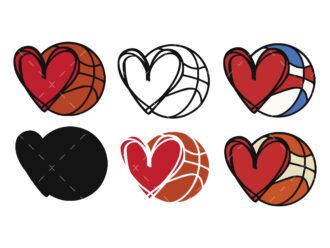 Basketball with Heart SVG
