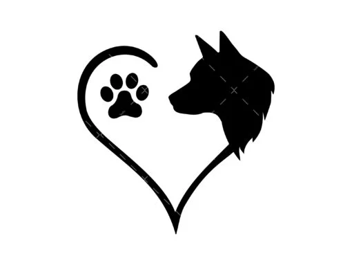 dog lover heart svg