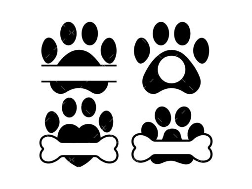 Dog Paw Split svg