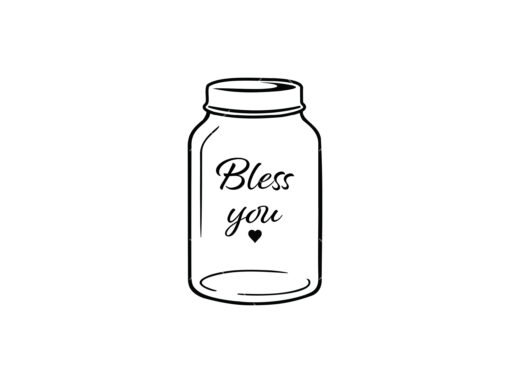 Mason Jar SVG bless you